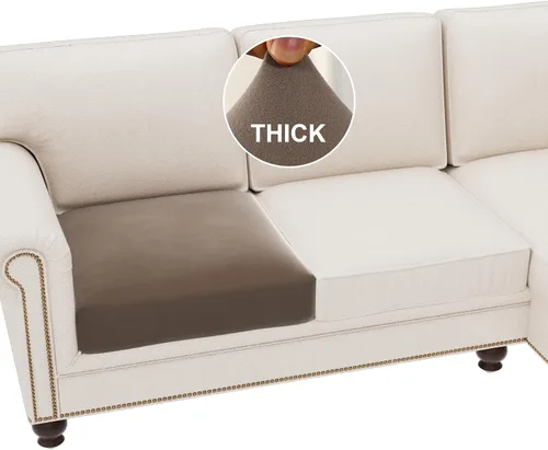 Vista 10 de H.VERSAILTEX Fundas de cojín de vellón para sofá, fundas elásticas para sillas de sala de estar, fundas de sofá modular, tela cómoda y duradera