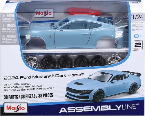 Vista 2 de Maisto Línea de montaje a escala 1:24 Kit de modelo fundido a troquel 2012 Ford Mustang Darkhorse