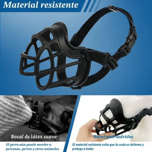Vista 5 de BARKLESS Bozal para perro, bozal de cesta anti mordeduras para perros