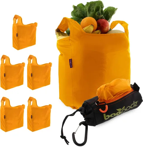 Vista 7 de Bolsas de comestibles reutilizables resistentes plegables y lavables, hechas de nailon RipStop con capacidad para 50 libras, diseñadas en Estados