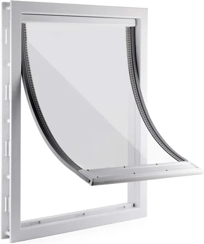 Vista 7 de CEESC Puerta para perro con solapa magnética transparente suave y panel de cierre a presión, puerta de plástico PVC de alta calidad para perros