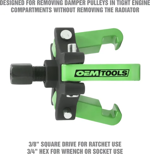 Vista 2 de OEMTOOLS 25090 Kit de extractor de equilibrador armónico, extractor ajustable de 3 mandíbulas que se adapta a la mayoría de vehículos de modelos