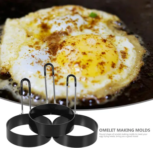 Vista 4 de 3 anillos redondos de tortilla de acero inoxidable, moldes antiadherentes