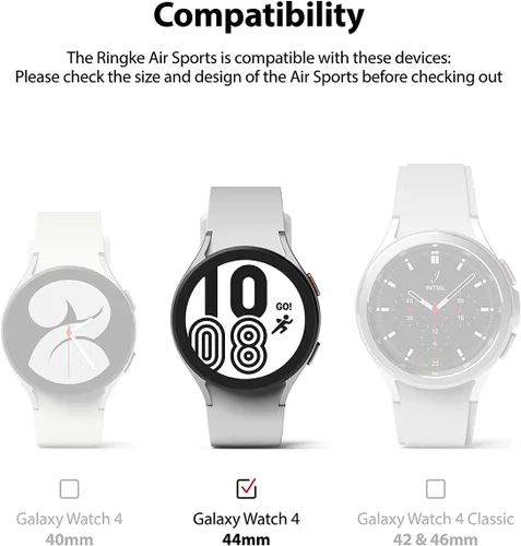 Vista 2 de Ringke Air Sports - Funda compatible con Samsung Galaxy Watch 4 de 1.732 pulgadas, delgada, suave, flexible, resistente, marco de bisel elevado