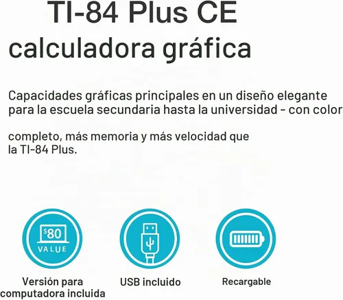Vista 2 de Calculadora gráfica TI84PLSCEBLUBRY de Texas Instruments, Negro