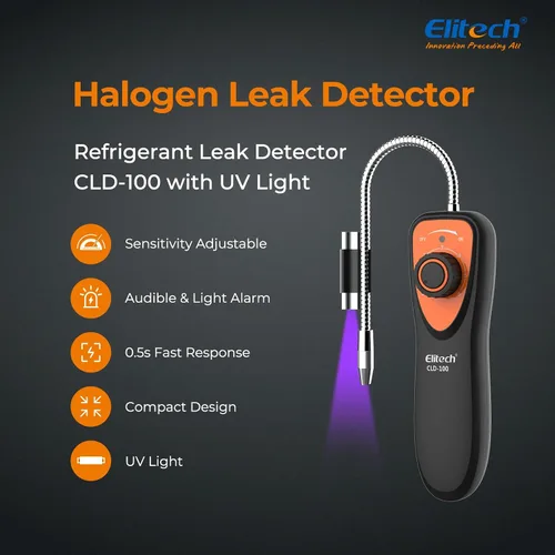 Vista 8 de Elitech Detector de fugas de refrigerante, CLD-100 Detector de fugas de freón Detector de fugas de refrigerante HVAC para automóvil Detector