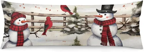 Vista 7 de Snowy Barn Winter Scene - Funda de almohada corporal de 20 x 54 pulgadas, funda de almohada larga para cama de vacaciones de invierno, funda
