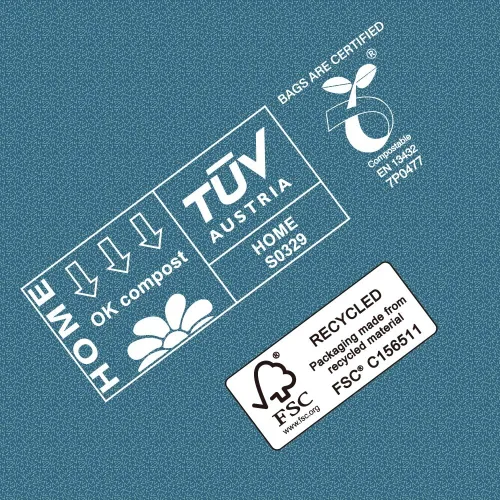 Vista 6 de Home Bolsas compostables para excrementos de perro, bolsas de basura de perros a base de plantas, extragruesas y a prueba de fugas, bolsas planas