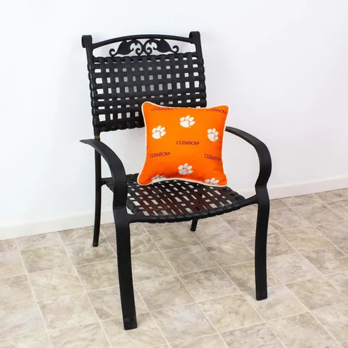 Vista 6 de College Covers Almohada decorativa para exteriores, 16 x 16 pulgadas, Tigres de Clemson Clemson Tigers