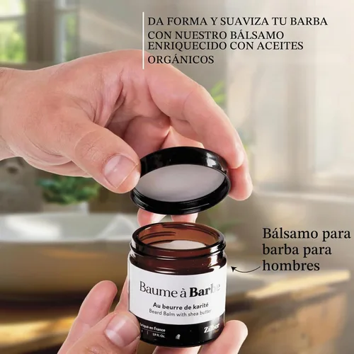 Vista 5 de ZilberHaar - Kit de cuidado de barba para hombres - 1 cepillo regular para barba + 1 bálsamo para barba + 1 crema hidratante + 1 babero para barba