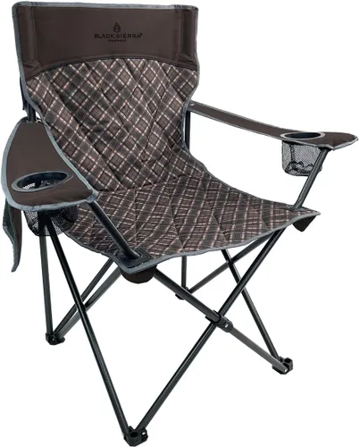 Vista 12 de Black Sierra - Silla de camping acolchada acolchada, asiento de descanso de gran tamaño resistente para exteriores soporta 300 libras, portátil