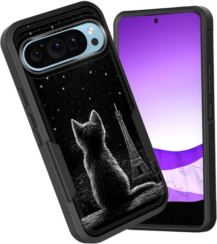 Vista 89 de Funda para Pixel 6A, funda híbrida de doble capa resistente a prueba de golpes de policarbonato duro de silicona suave TPU para Google Pixel 6A