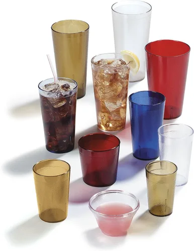 Vista 6 de Vasos de plástico Carlisle, apilables, resistentes a la rotura, sin BPA, 12 onza, Transparente