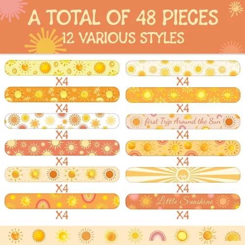 Vista 3 de 48 pulseras bohemias para fiestas de sol, hippie, groovy, bohemio, sol, primer viaje alrededor del sol, suministros de decoración de fiesta