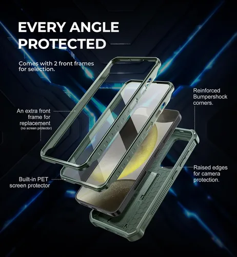 Vista 5 de Dexnor Funda para Samsung Galaxy S24 con Cubierta Deslizante Integrada para Cámara y Protector de Pantalla y Soporte, Funda Resistente a los Golpes