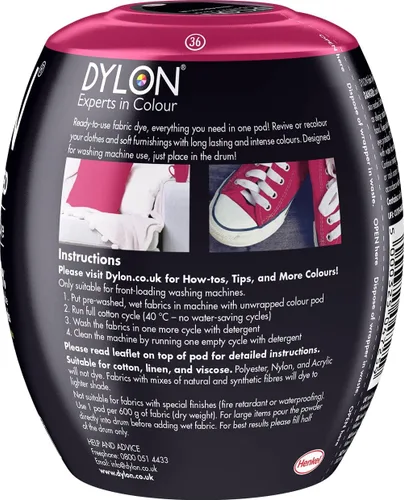 Vista 2 de Dylon - Tinte de tela para lavadora Tulipán Rojo