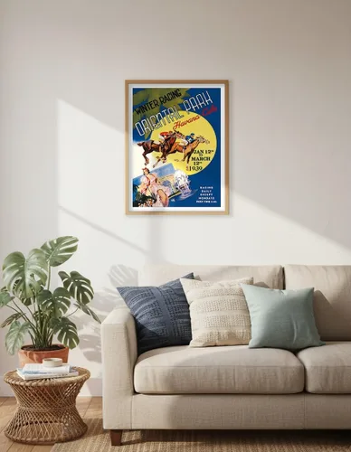 Vista 6 de Havana Cuba - Winter Horse Racing Oriental Park - Vintage Travel Poster c.1937 - Master Art Print (Unframed) 6in x 9in