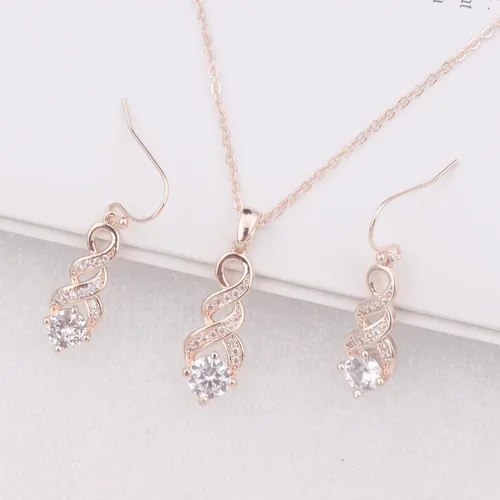 Vista 4 de I Cant SayI Do Without You 1 4 6 8 Sets Bridesmaid Jewelry Sets for Women Girls 18K Gold or Rose Gold Plated Cubic Zirconia Necklace and Earring