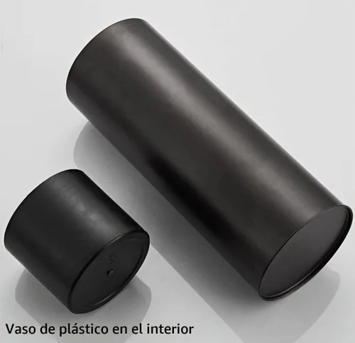 Vista 4 de Émbolo de inodoro negro con soporte para recipiente de metal para baño, taza de goteo, resistente, limpieza profunda