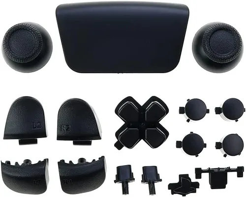 Vista 2 de Full Set Joysticks Dpad Button R1 L1 R2 L2 Direction Key ABXY Trigger Buttons for Sony PS5 V2 2.0 BDM-020 Controller (Black)