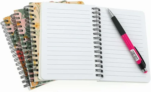 Vista 7 de ALIMITOPIA Paquete de 4 Cuadernos en Espiral A6, Diario de Cuaderno con Espiral de Alambre Rayado para Bocetos, Bloc de Notas, Diario, Planificador