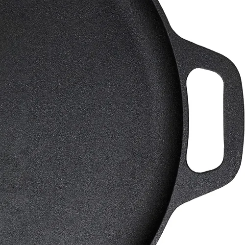 Vista 4 de Sartén para pizza de hierro fundido de 13.5 pulgadas con asas de bucle pre-sazonado