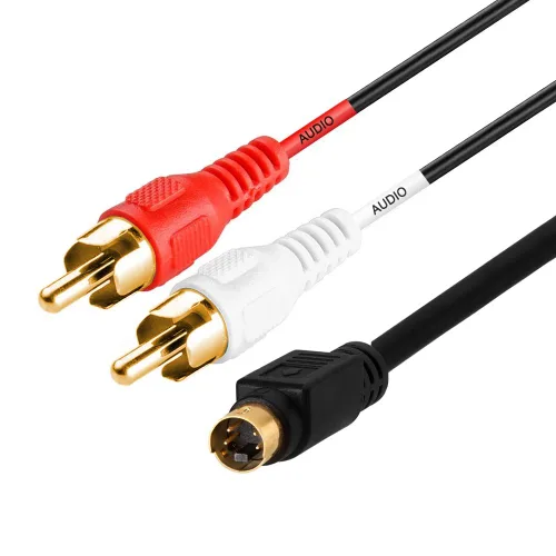 Vista 4 de Cable de video S de 100 pies SVHS de 4 pines, cable de video Mini DIN S-Video para cine en casa, videocámara, receptor DSS, reproductor de DVD, negro