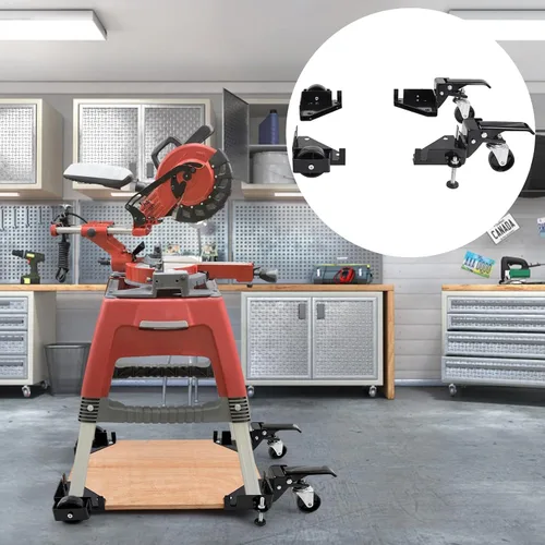 Vista 8 de VEVOR Base móvil, capacidad de peso de 400 libras, ajustable de 9.5 x 9.5 pulgadas a infinito, soporte de base móvil universal resistente con ruedas