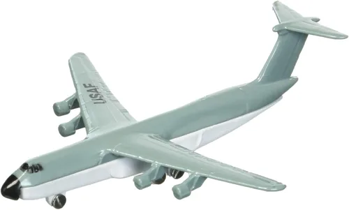 Vista 3 de Hot Wings Planes C-5 Galaxy con pista conectable plano fundido a presión, verde