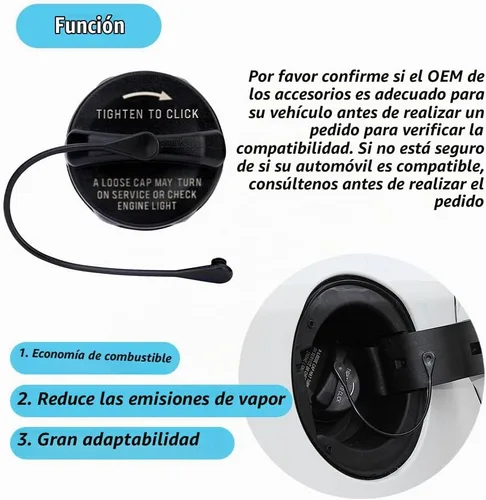 Vista 6 de Tapa de gasolina, tapa de combustible para 2000-2019 Dodge Ram 1500 2500 3500 Charger Challenger Dart Durango Journey Nitro Grand Caravan Caliber &