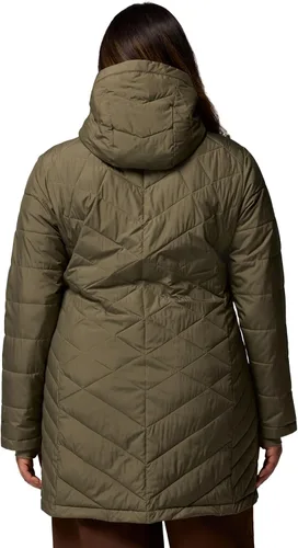 Vista 6 de Columbia Chaqueta larga con capucha Heavenly para mujer Verde (Stone Green)