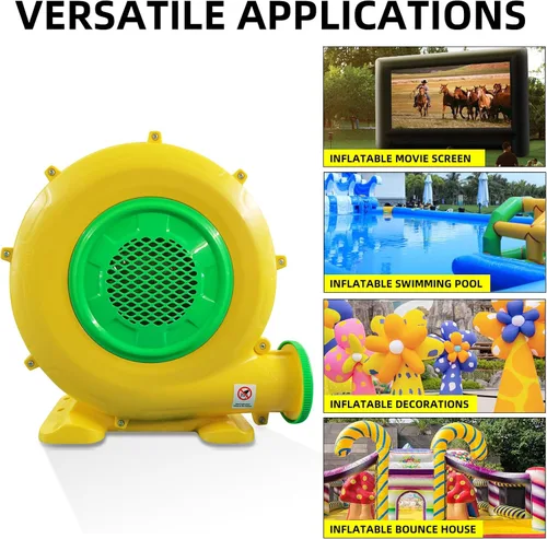 Vista 4 de Soplador de Aire, Soplador de Casa de Rebote de 950W 1.25HP, Ventilador de Bomba Portátil Perfecto para Castillo Hinchable, Saltarín, Tobogán