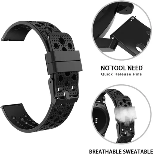 Vista 5 de Lamshaw Compatible con Garmin Forerunner 965 Bandas, correa deportiva de repuesto de silicona con hebilla de metal compatible con Garmin Forerunner