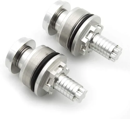 Vista 2 de FXCNC Motorcycle Preload Adjusters Fork Bolts Aluminum Shock Absorber & Screws Compatible with YZF R3 MT03 2014-2018， YZF R25 MT-25 2013-2018 silver