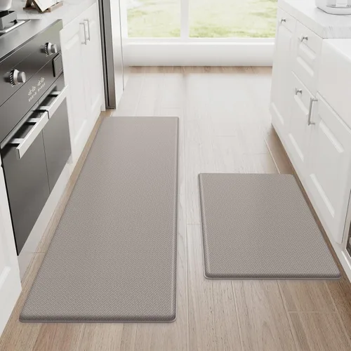 Vista 39 de StepRite Tapetes de cocina, 2 tapetes acolchados, antifatiga, para piso, de escritorio, antideslizante, impermeables, oficina, alfombras de 17.3 x