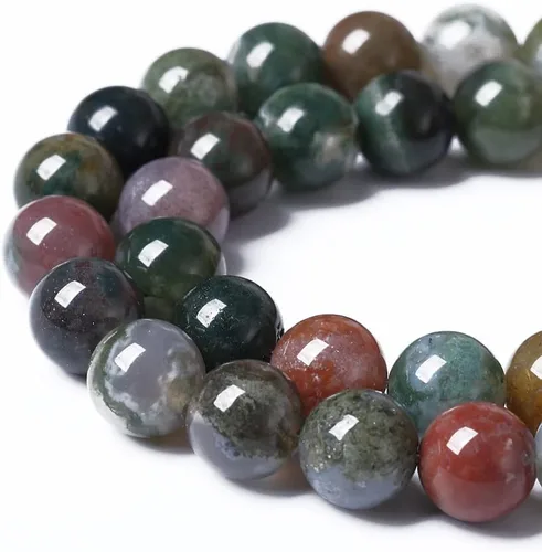 Vista 220 de 100 cuentas de piedra multicolor natural de 0.236 pulgadas (0.236 in), cuentas espaciadoras sueltas redondas para hacer pulseras, collares, aretes