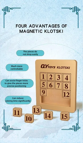 Vista 3 de Cuberspeed magnetized Klotski Puzzle Diapositiva Número Rompecabezas Rompecabezas Cerebro Teasers Juguete Tangram Rompecabezas Inteligencia 15