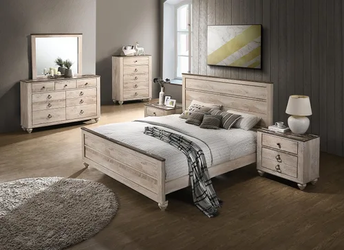 Vista 2 de Roundhill Furniture Imerland - Juego de dormitorio (6 piezas)