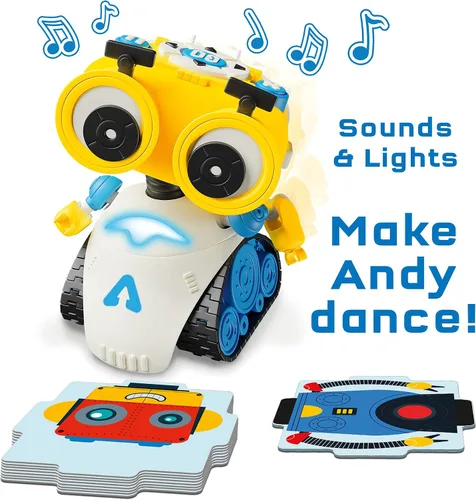 Vista 6 de Thames & Kosmos Andy: The Code & Play Robot Kit de codificación y robótica sin pantalla para mayores de 4 años Robot preconstruido con botones