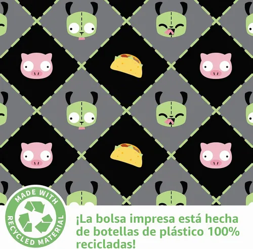 Vista 5 de TeeTurtle Invader Zim Gir Muñeco de Peluche - Linda Bolsa de Hombro Plegable de Novedad