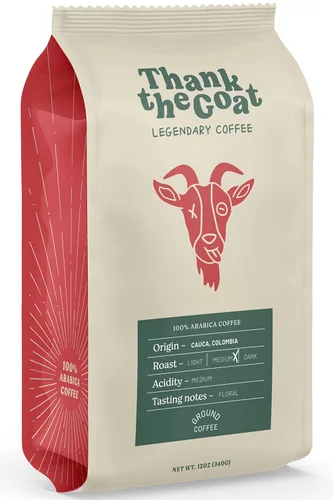 Vista 9 de Thank the Goat Made to Order Café molido gourmet, recién tostado, tostado medio de Huila, Colombia, 12 oz.