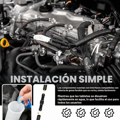 Vista 6 de Kit de manguera de limpiaparabrisas de 13.12 pies, kit de reparación de manguera de fluido flexible con 12 conectores y tabletas de líquido