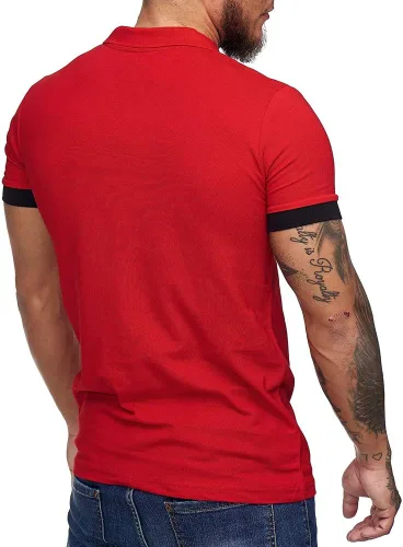 Vista 4 de Polo de manga corta para hombre, estilo casual, ajustado, diseño básico, corte clásico, camisas de algodón