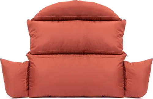 Vista 3 de LeisureMod Cojín colgante para silla de huevo para 2 personas, naranja oscuro, secado rápido, resistente a la intemperie, relleno de algodón suave
