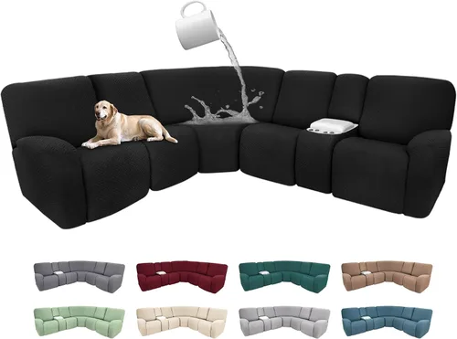 Vista 101 de Fundas de sofá reclinable seccional 100% impermeables para sofá reclinable en forma de L, funda de sofá modular de esquina en forma de L, fundas