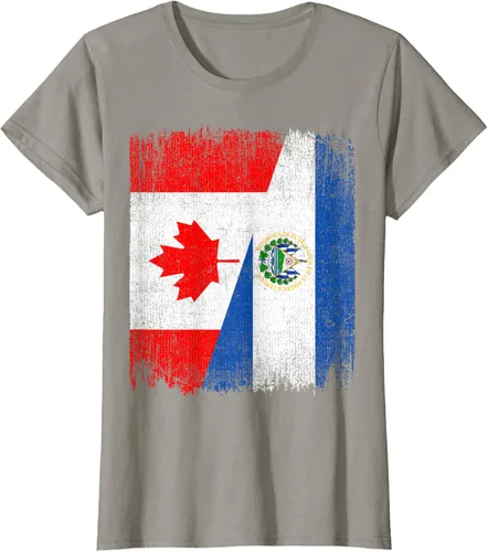 Vista 58 de Camiseta Half Canada El Salvador Flag Canadian Salvadoran Pride Roots