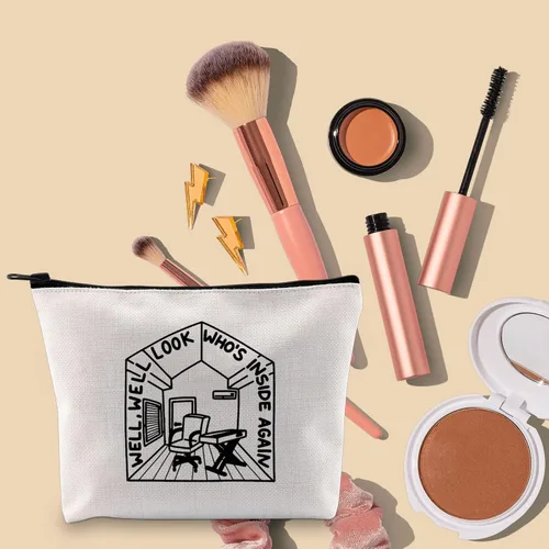Vista 4 de BLUPARK Bolsa de maquillaje inspirada en el cantante, regalo de letras de música para cantantes, regalo para fanáticos del cantante, regalo