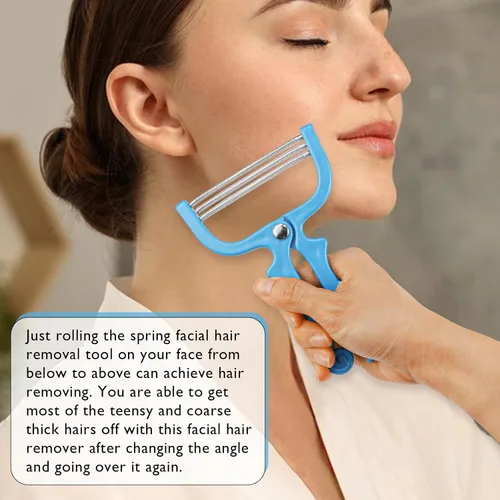 Vista 5 de 3 unidades de removedor de vello facial, depiladora manual de cejas, herramienta de enhebrado de vello facial para mujeres, removedor de bobina