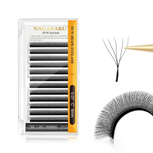 Vista 49 de NAGARAKU Extensiones de pestañas prefabricadas en abanico 3D W 0.05 C 0.315 0.05-C 3D W