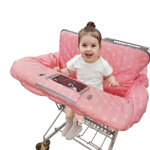 Vista 11 de Funda para carrito de compras para bebé, funda de silla alta de algodón, lavable a máquina para bebés, niños pequeños, niños o niñas (Lindo)